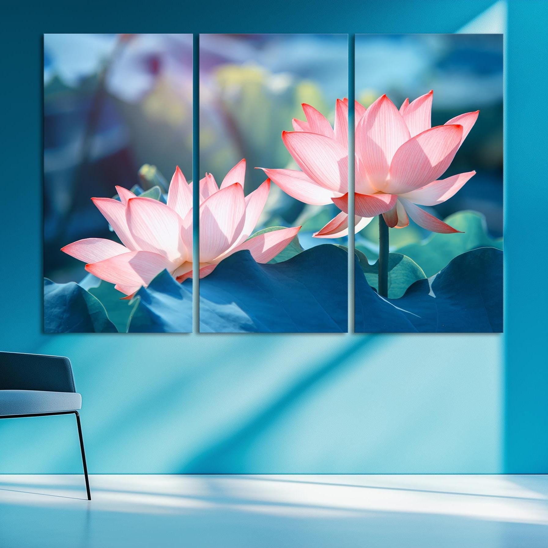 Pink Lotus Flower Canvas Wall Art: Botanical Zen Decor - Etsy