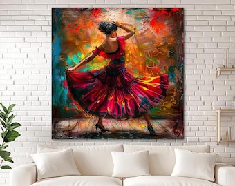 Flamenco Dancer Wall Art Passionate Spanish Dance Print Colorful Woman Print Expressive Movement Wall Decor Vibrant Dance Artwork