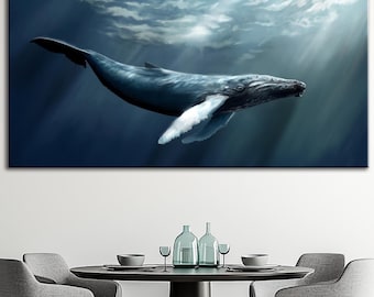 Humpback Whale Canvas Print: Ocean Animal Wall Art