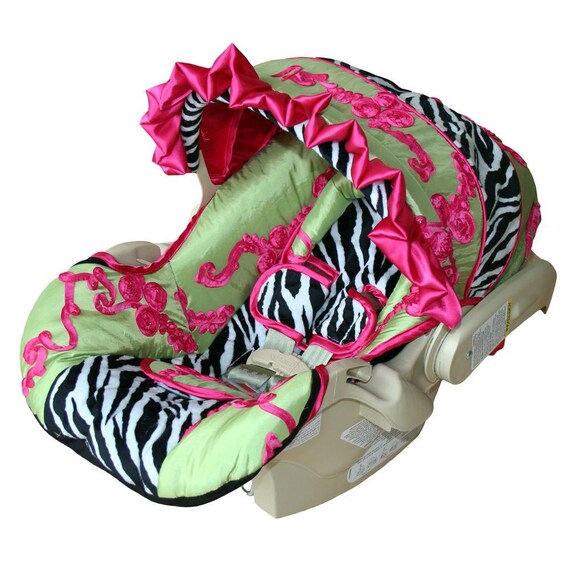 Items similar to Fancy Zebra Custom Infant Car Seat Cover on Etsy