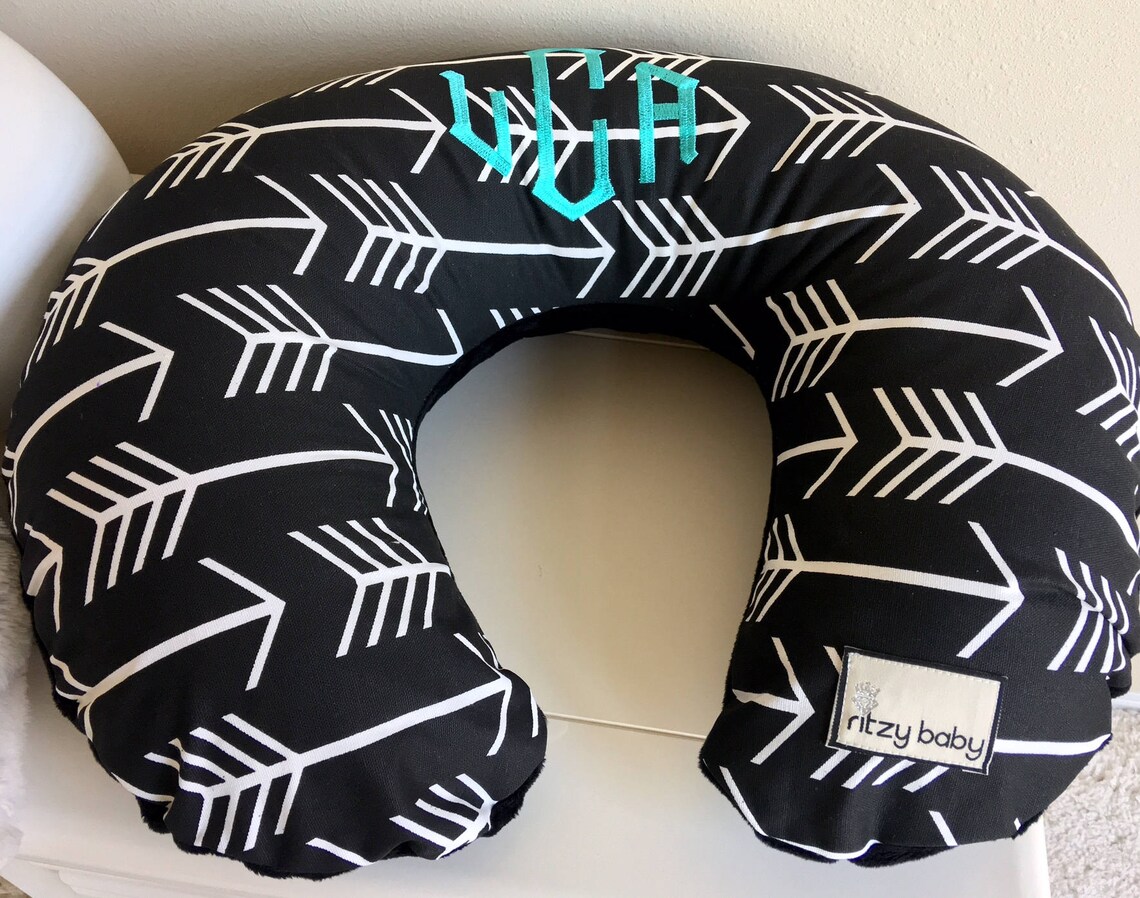 Black Arrows Nursing Pillow Cover Black and Teal Boppy Cover Etsy