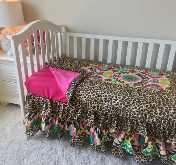 Pink Toddler Bedding Leopard Toddler Bedding Sets Fancy Etsy