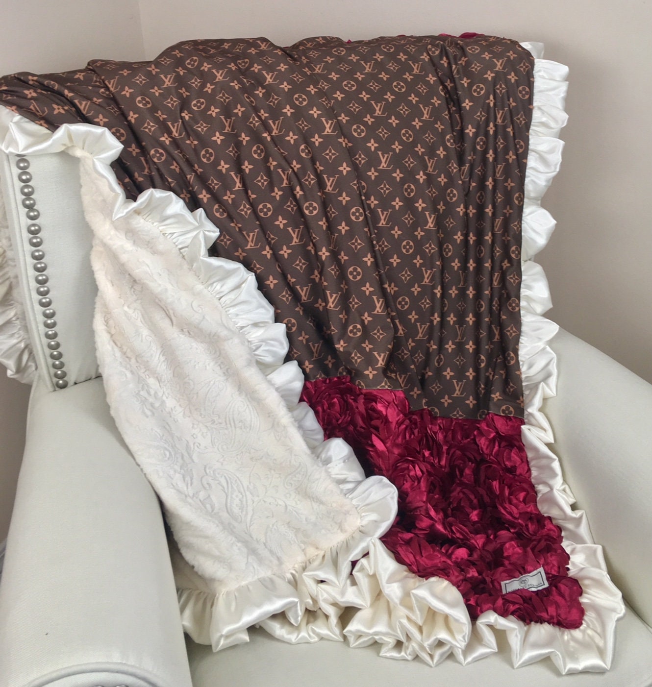 Adult Size LV Inspired Blanket Luxury Adult Blankets Etsy