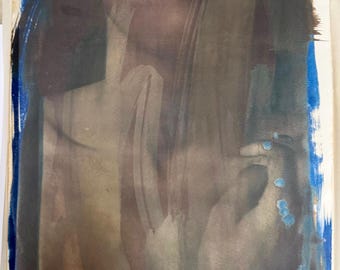 Gum Bichromate/Cyanotype print, figure Study