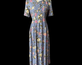 Vintage Small Dress Midi 90s Summer Maxi Fall Y2K Cottage Romantic Grunge Boho Floral Wedding guest Bohemian Dress