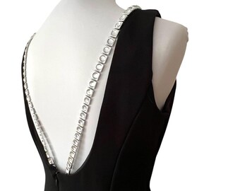 Vintage Formal Dress Medium Minimalist Gown McClintock 8 Y2K Long Dress 60s Elegant Beaded Dress Party Classic Gown Special Occasion Retro