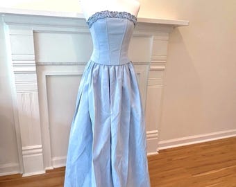 Vintage XS Formal Dress Mcclintock Gunne Sax Strapless Gown Fairy Princess Hoco