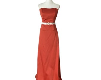 Alfred Angelo Vintage Dress Medium Y2K Strapless Small Gown Set Bridesmaid Fall  Bridesmaid Gown Set Prom Cruise Party Rare 90s Style Jewel