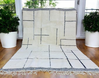70% DE DESCUENTO Alfombra marroquí hecha a mano Anudada a mano - Alfombra Beni Ourain - Alfombra bereber de lana - Alfombra personalizada - Alfombra hecha a mano - Lana de cordero genuina - arearug