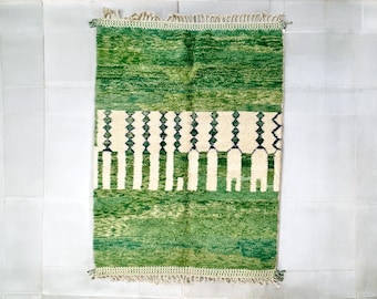 Moroccan rug green - Handmade rug - Moroccan berber rug - Solid rug - Morocco rug - Moroccan area rug - Custom green rug - Wool rug
