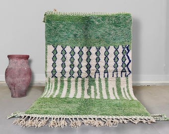 Moroccan rug green - Handmade rug - Moroccan berber rug - Beni ourain rug - Morocco rug - Moroccan area rug - Custom green rug - Wool rug
