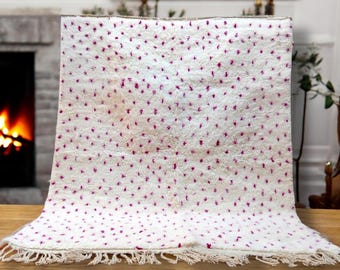 Moroccan rug pink - Beni ourain rug - Wool berber rug - Custom rug - Handmade rug - Pink rug - Free shipping - Moroccan pink rug - Pink