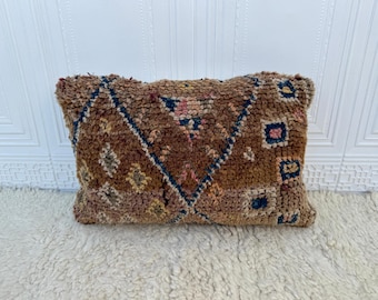 Vintage Boujaad Pillow-Vintage Moroccan Pillow- Old Boujaad Cushion- Old Moroccan pillow- Unfilled-Decorative Throw Pillow (UNFILLED)