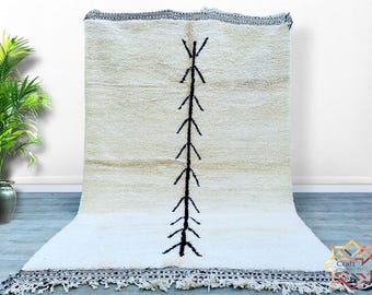 Beni ourain rug, Authentic Moroccan rug,Moroccan rug Hand knotted - all wool berber rug - Custom rug - handmade rug - Genuine lamb wool