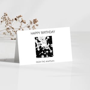 Akatsuki-Inspired Digital Birthday Card | 5x7&quot; Anime Printable | Naruto Villain-Themed