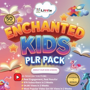 Kids Video Editable Canva Templates PLR Pack –  50 Engaging Educational Video Stories with Voiceovers for Kids | PLR Children's Edutainment