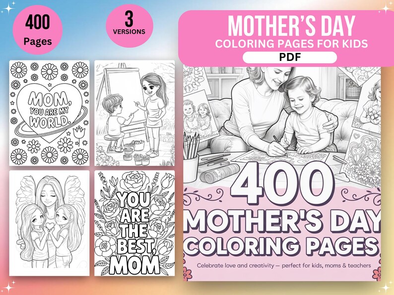 Mothers Day Coloring Pages for Kids & Adults | Printable Mother’s Day ...