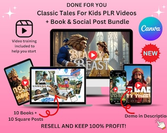 Kids Video Story Canva Templates: Classic Tales with Voiceovers (PLR)