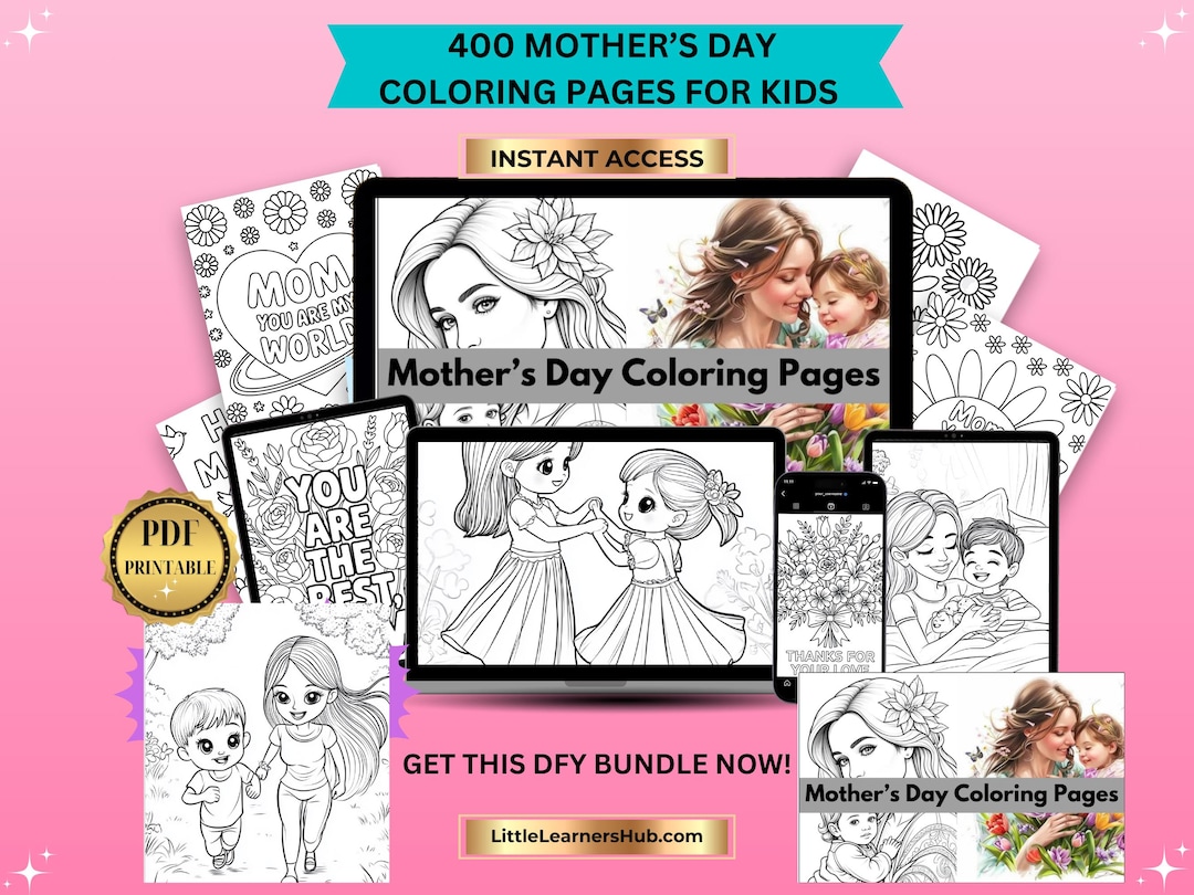Mothers Day Coloring Pages for Kids & Adults | Printable Mother’s Day ...