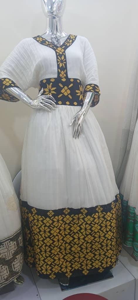Handmade Habesha KemiS Dress: Ethiopian Wedding, Cultural Attire
