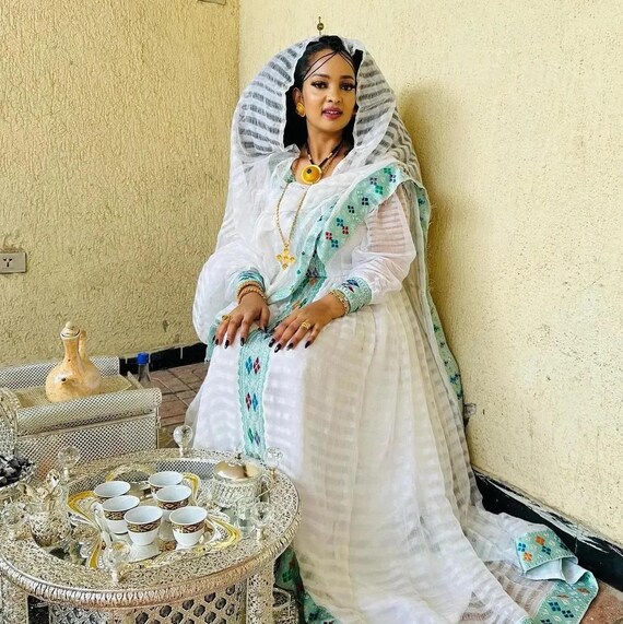 green emerald velvet dress Malia Eritrean Dress Custom Made
