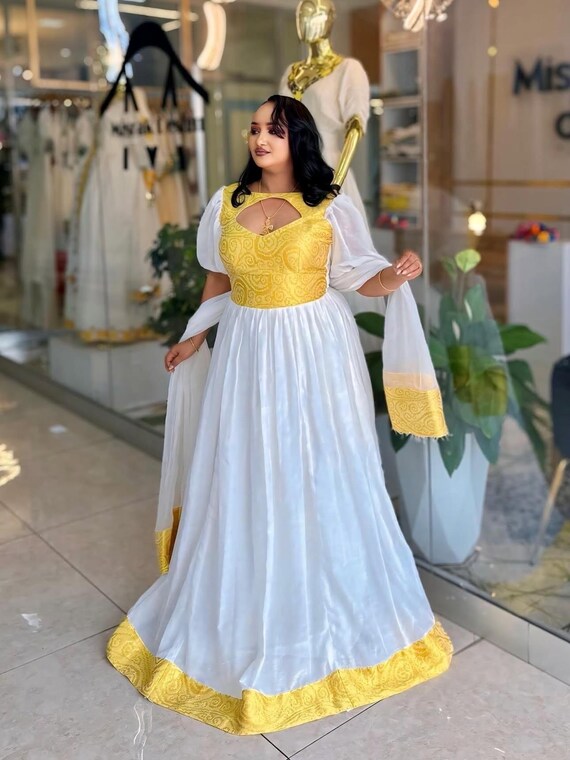 fitted lace wedding dress Buy Nigist Habesha Dress