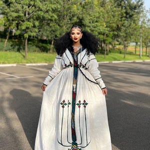 Ethiopian Cultural Dress, Zuria Habesha Tibeb, Ethiopian Traditional Wedding Dress Sale, New Tilet Habesha Kemis, Modern Style Habesha Cloth