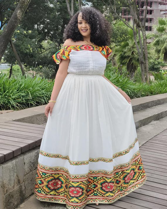 Ethiopian Dress for Women, Habesha Dress, Ethiopia Saba Kemis, Eritrea Zuria Handmade Clothing, New Habesha Cultural Traditional Design Gift