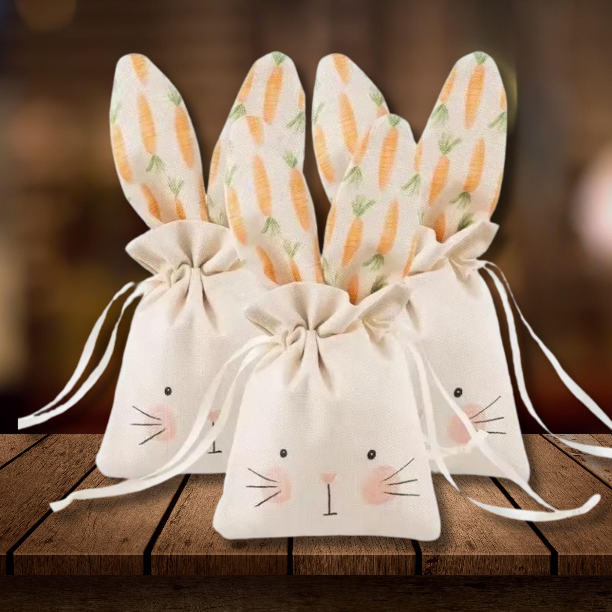 Sacchetti Pasquali 6 Pezzi | Con Coniglietti E Carote Per Uova E Dolci - Foto 6