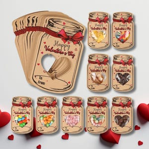 24 pezzi di etichette di carta kraft di ringraziamento per San Valentino, carte regalo per San Valentino, etichette sospese, scatola di caramelle