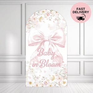 Baby in bloei babyshower achtergrond, babyshower welkomstdecor of fotorekwisiet, bloemen babyshower fotoachtergrond, douchebanner wilde bloemen