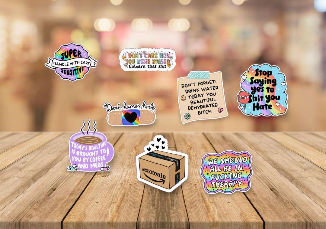 Mental Health Sticker Pack, Laminated Dishwasher Safe, Waterproof ...