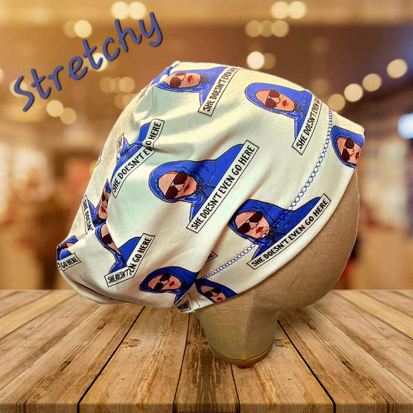 Ella ni siquiera va aquí gorro de quirófano, gorro de quirófano lindo y atrevido, gorro de quirófano elástico estilo pixie europeo