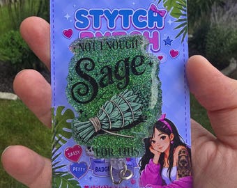 Not enough sage for this badge reel (alligator clip)