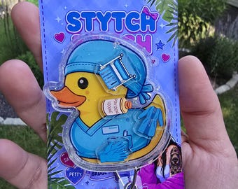 Surgery rubber ducky shaker badge reel (alligator clip)