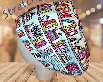 Smut,  book lover and sassy scrub hat, stretchy euro pixie scrub cap