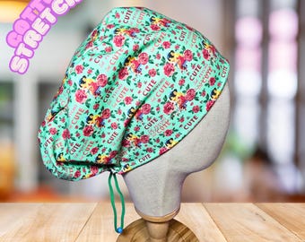 Cute but psycho but cute Scrub Cap, Stretchy Knit Euro Pixie Hat