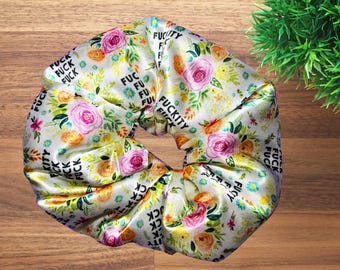 fuckity fuck fuck Satin Fluffy Jumbo Hair Scrunchie