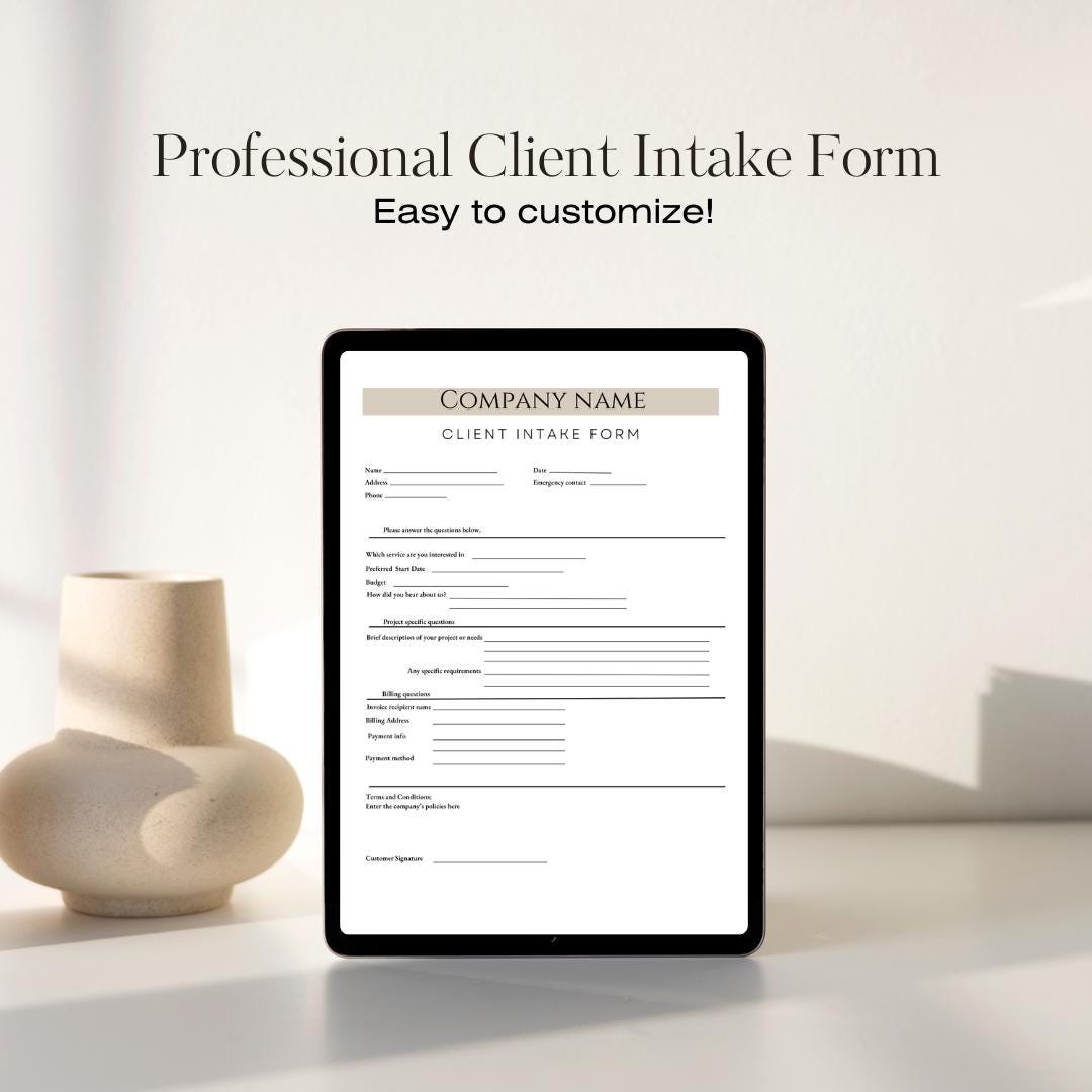 Editable Client Intake Form Template – Streamline Your Onboarding ...