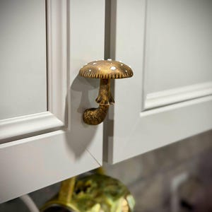 Unpainted -  Mushroom Drawer Pull - Fantasy Door Knob  - Home Decor