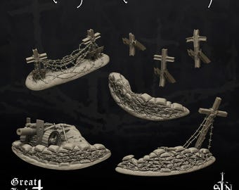 Great Holy War - Sandbags and Tank Traps - Crusading Trenches- Compatible Proxy