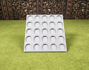 20mm Round to 25mm Base Conversion Movement Trays - Wargaming Old School Trays