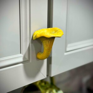 Unpainted -  Chanterelle Mushroom Drawer Pull - Fantasy Door Knob  - Home Decor