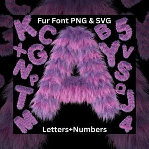 Pelz Buchstaben und Zahlen SVG PNG, flauschige Monster Schrift, Furry Alphabet, Kunstfell Schrift, gemütliche Buchstaben, flauschiges Alphabet Clipart