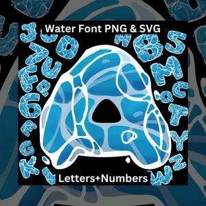 Water Letters & Numbers PNG SVG, Water letters, Liquid Alphabet, Ocean Font, Sea Letters, River Font, Dripping Alphabet, Water clipart