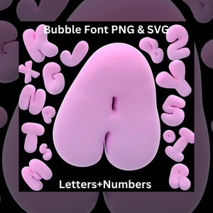 Letras y números rosados con burbujas SVG PNG, alfabeto 3D con burbujas, letras de globos, alfabeto rosa con burbujas, fuente gruesa, letras modernas, fuente con burbujas