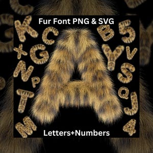 Letras y números de piel SVG PNG, fuente de leopardo esponjoso, alfabeto peludo, fuente de piel sintética, letras acogedoras, clipart de alfabeto esponjoso