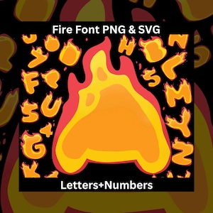 Fire Letters & Numbers PNG SVG, Cartoon Burning font, Fire Font, Clipart Letters, Flame Font, Fire Flame Laphabet Procreate, Font Canva
