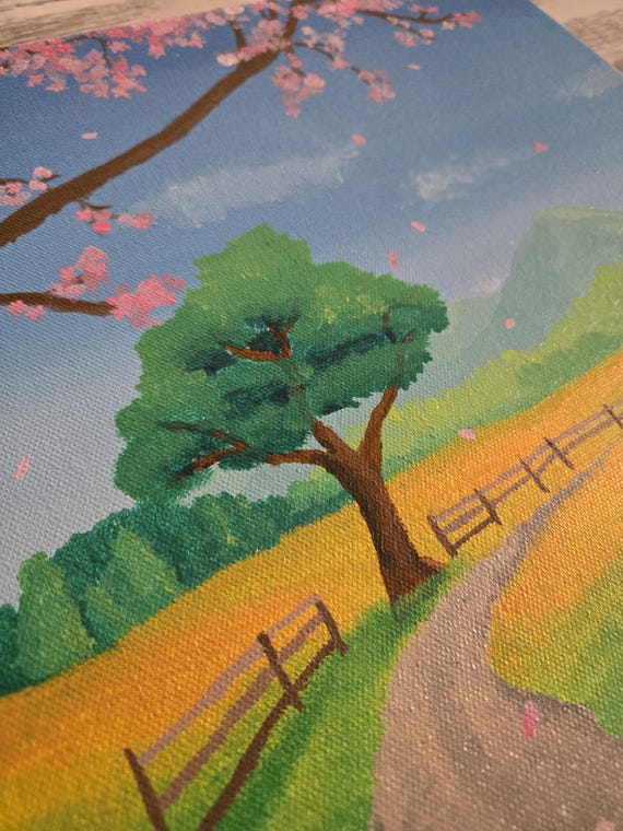 絵画 jumping spring Whispers of Spring - Original Acrylic Painting on Canvas - Etsy