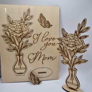 Houten 3D-kaarten voor Moederdag